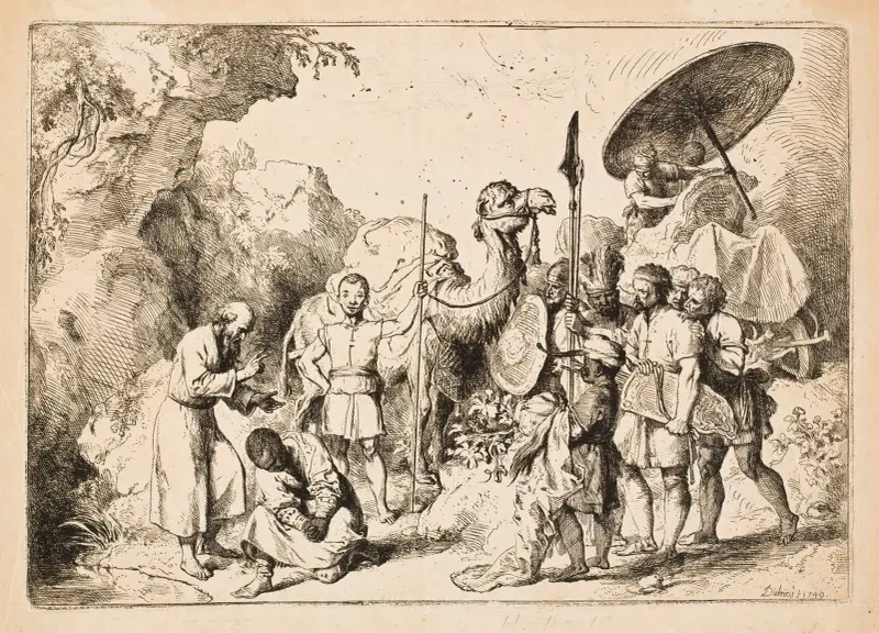 The Baptism of the Chamberlain of Queen Candace of Ethiopia av Christian Wilhelm Ernst Dietrich