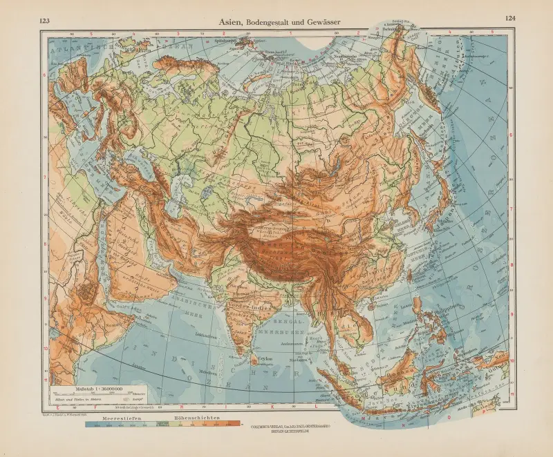 Asien, Bodengestalt und Gewasser av Ernst Friedrich