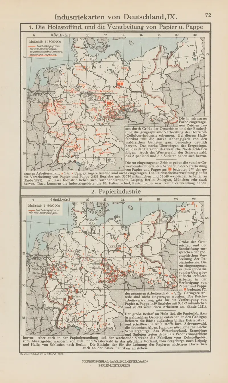 Industrikarta över Tyskland IX av Ernst Friedrich