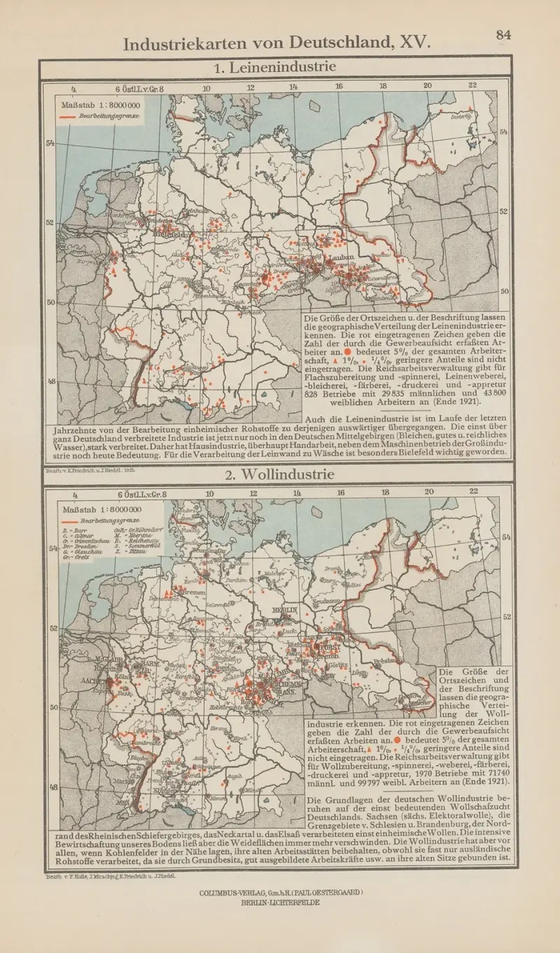 Industriekarten von Deutschland XV von Ernst Friedrich