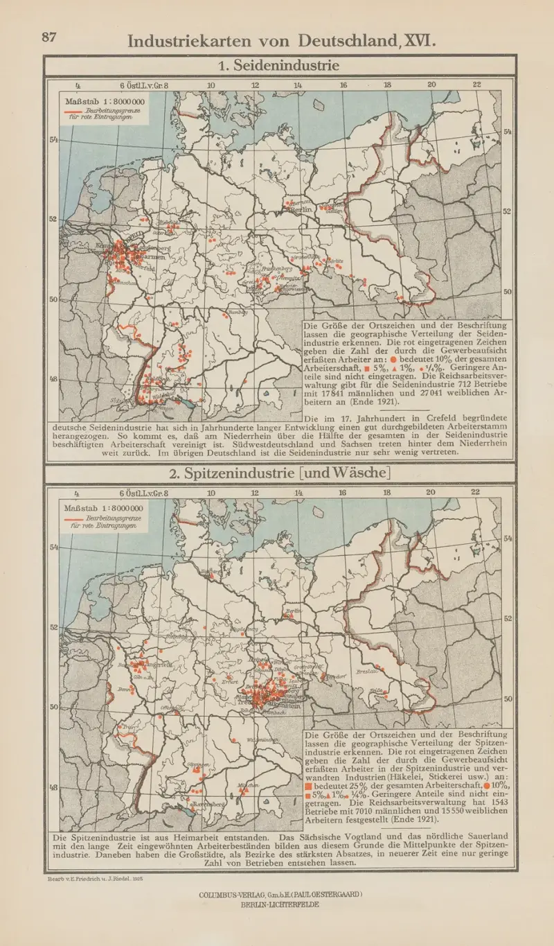 Industrikarta över Tyskland XVI av Ernst Friedrich