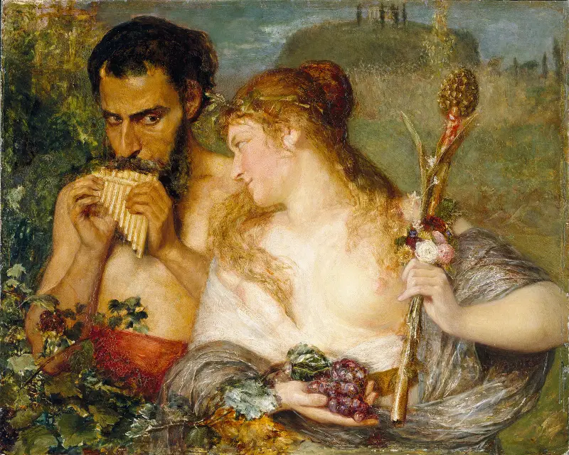 Nymf och faun av Ernst Josephson