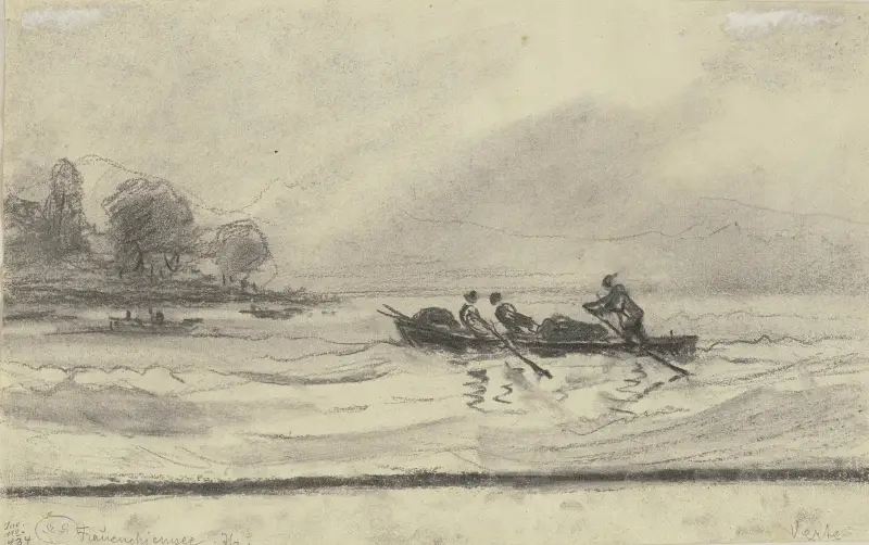 Boats at the Chiemsee, 1876 – nr 1 av Friedrich Ernst Morgenstern