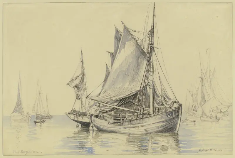 Fischerboote bei Ostende von Friedrich Ernst Morgenstern