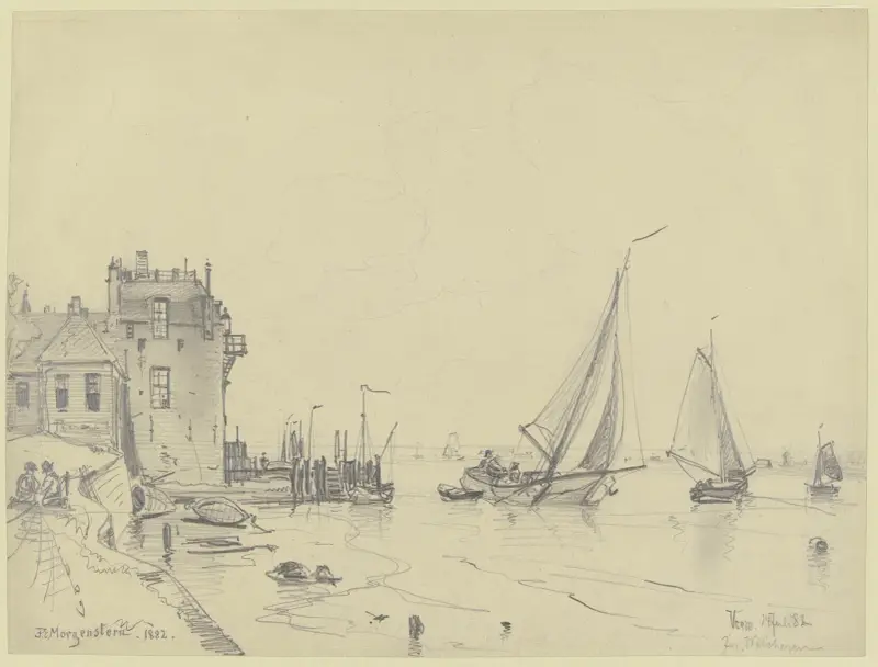 Hafen in Veere auf Walcheren av Friedrich Ernst Morgenstern