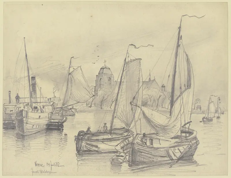 In the port of Veere av Friedrich Ernst Morgenstern