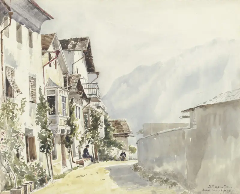 Straße in Mühlbach von Friedrich Ernst Morgenstern