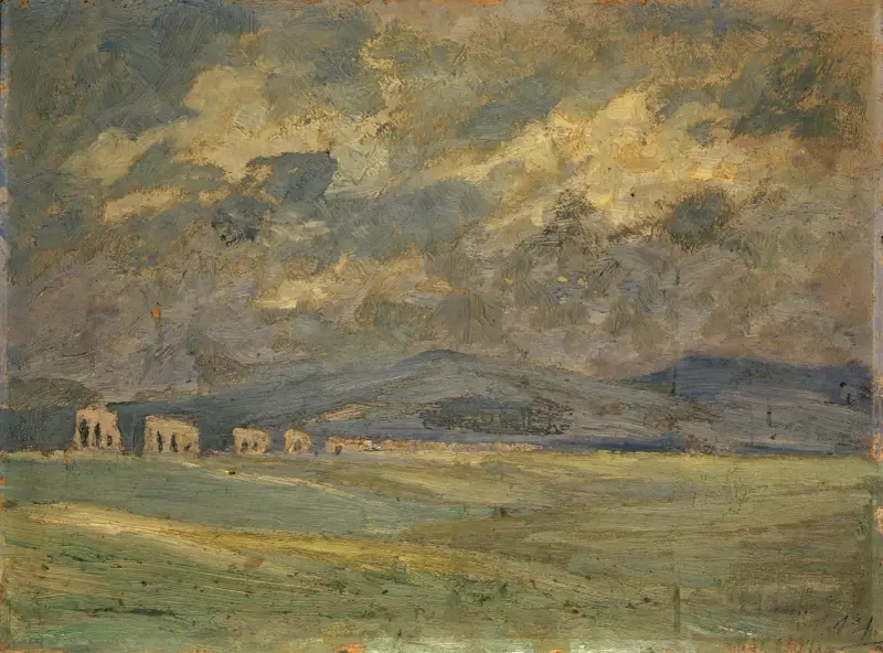 Campagna mit fernem Aquädukt von Ernst Schiess