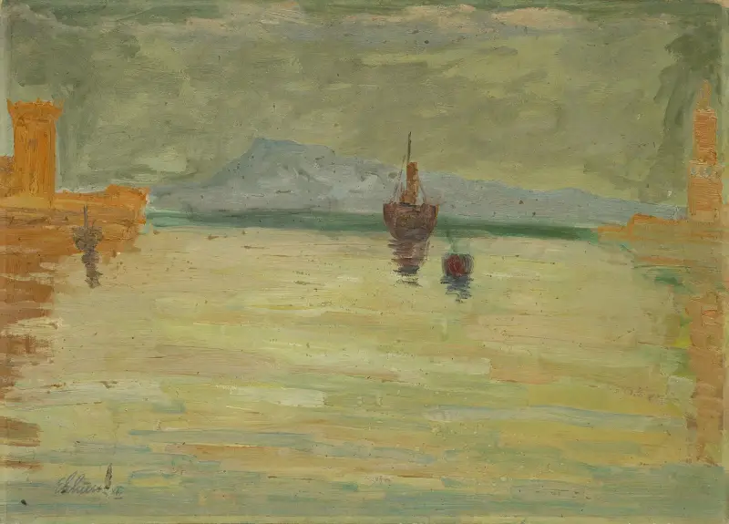 Hamninloppet vid Palma de Mallorca av Ernst Schiess
