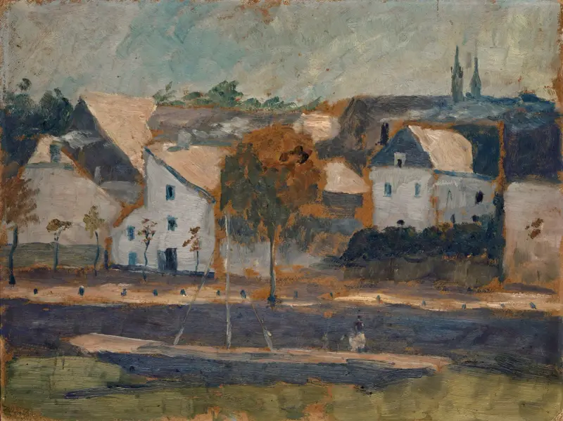 Liten stad vid kanal av Ernst Schiess