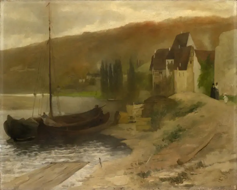 Landskap vid Mainfloden av Ernst Schiess