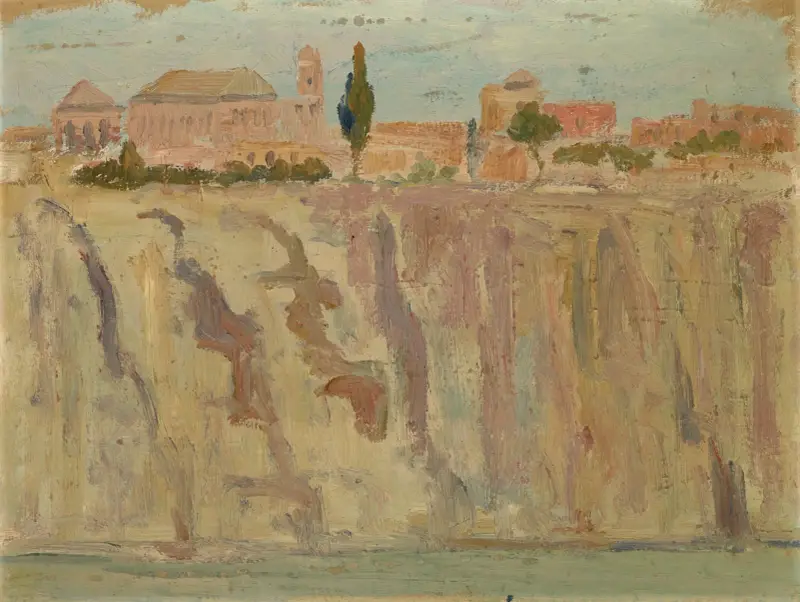 Toledo ovanför Tajos klippstrand av Ernst Schiess
