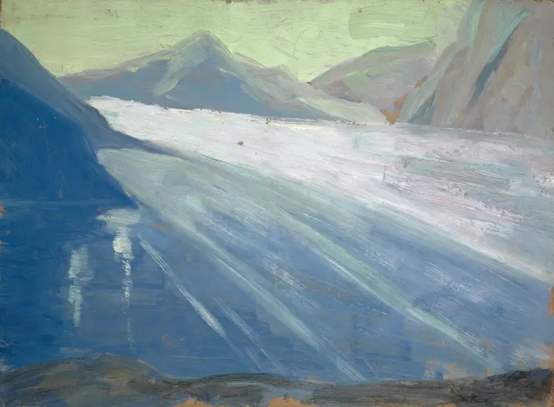 Vy över Aletschglaciären II av Ernst Schiess
