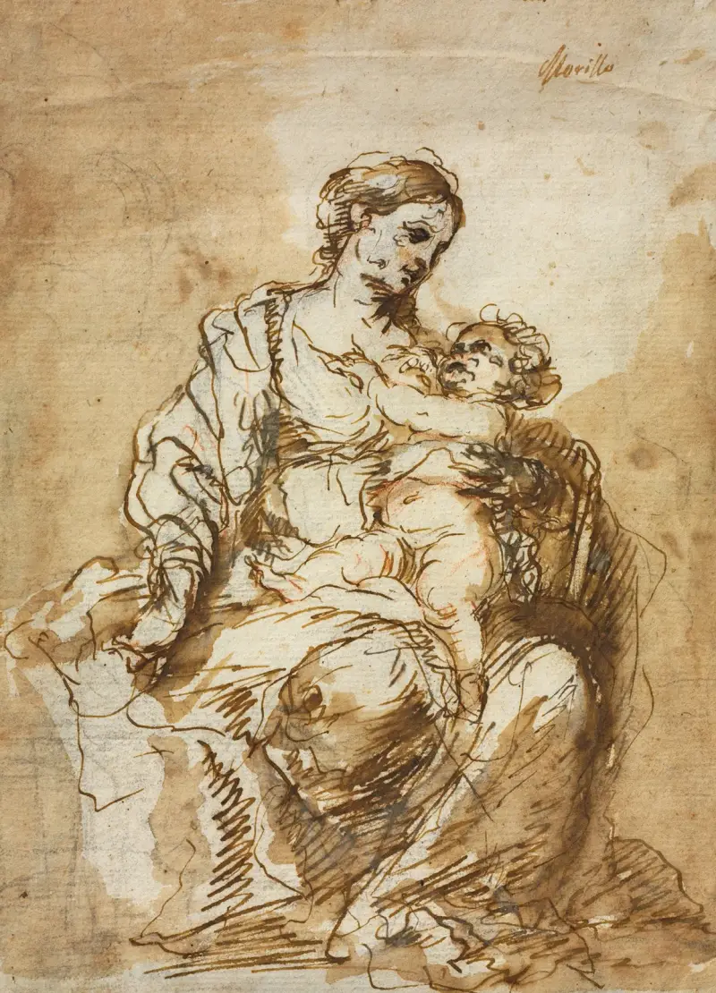 Madonna Nursing the Christ Child av Bartolomé Estebán Murillo