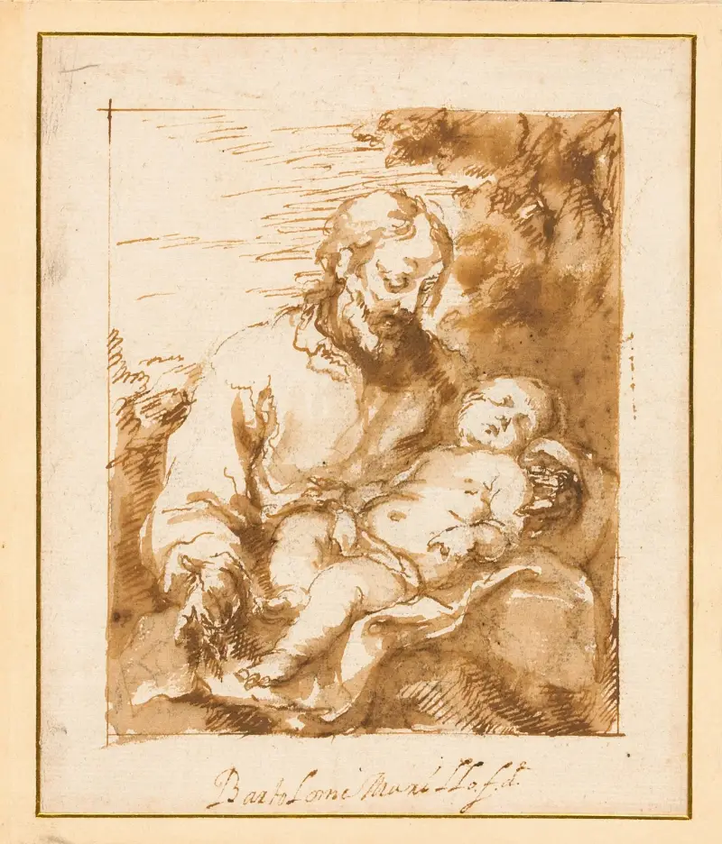 Sankt Josef och det sovande Jesusbarnet av Bartolomé Estebán Murillo