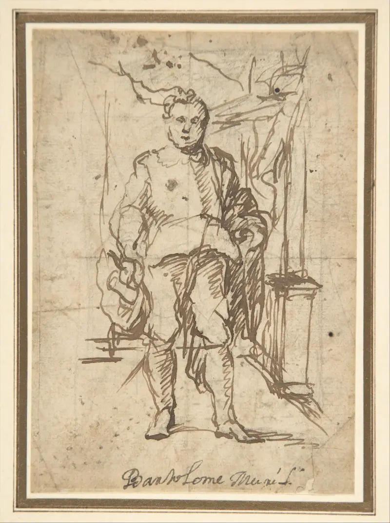 Stående mansfigur; studie till porträtt av Bartolomé Estebán Murillo