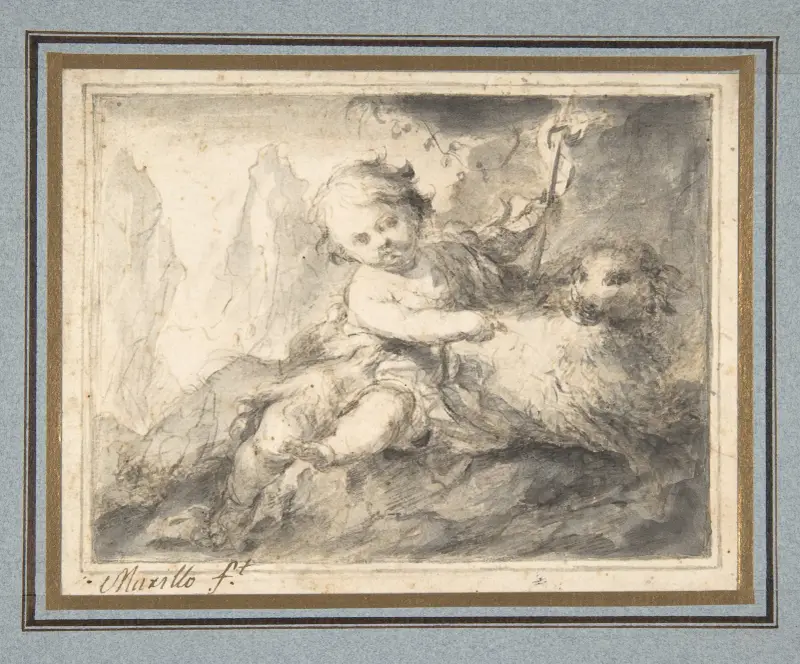 Den helige Johannes Döparen som barn av Bartolomé Estebán Murillo
