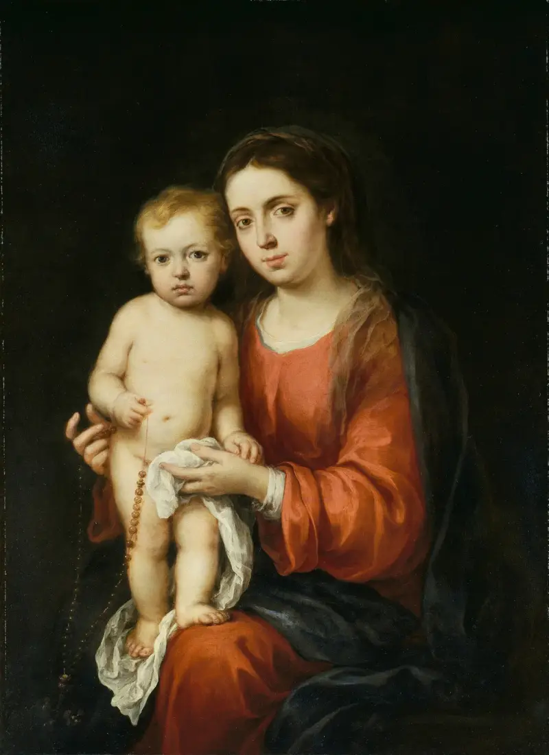 The Virgin and Child with a Rosary av Bartolomé Estebán Murillo