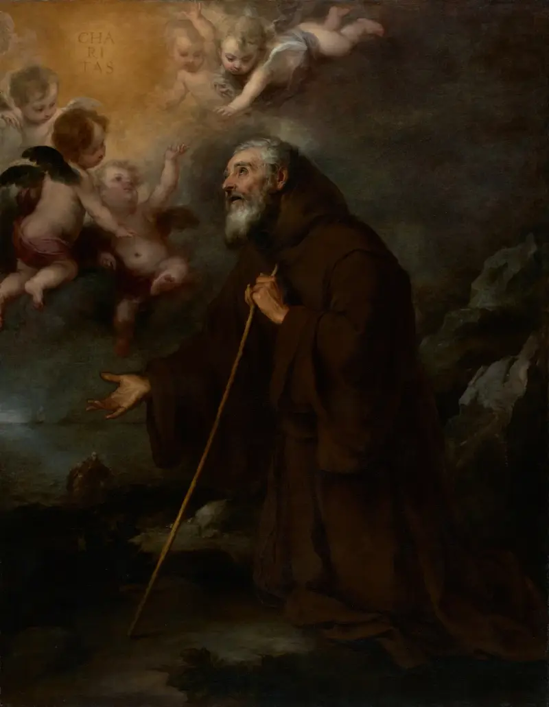 Sankt Franciskus av Paolas syn av Bartolomé Estebán Murillo