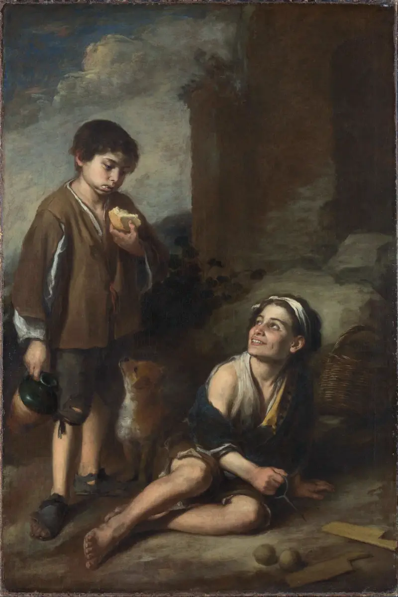 Två bondpojkar av Bartolomé Estebán Murillo