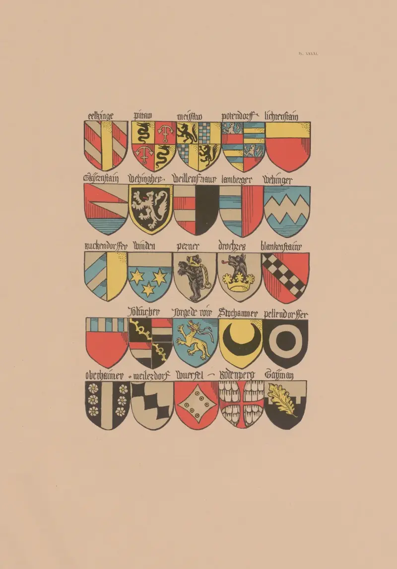 Altes Wappenbuch des Ordens vom Goldenen Vlies und Europas im 15. Jahrhundert, Taf. 037 von Berger-Levrault et Cie