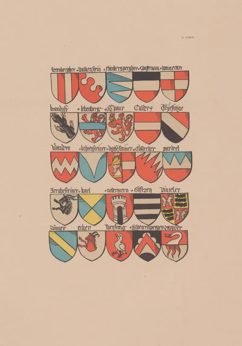 Altes Wappenbuch des Ordens vom Goldenen Vlies und Europas im 15. Jahrhundert Taf. 042 von Berger-Levrault et Cie
