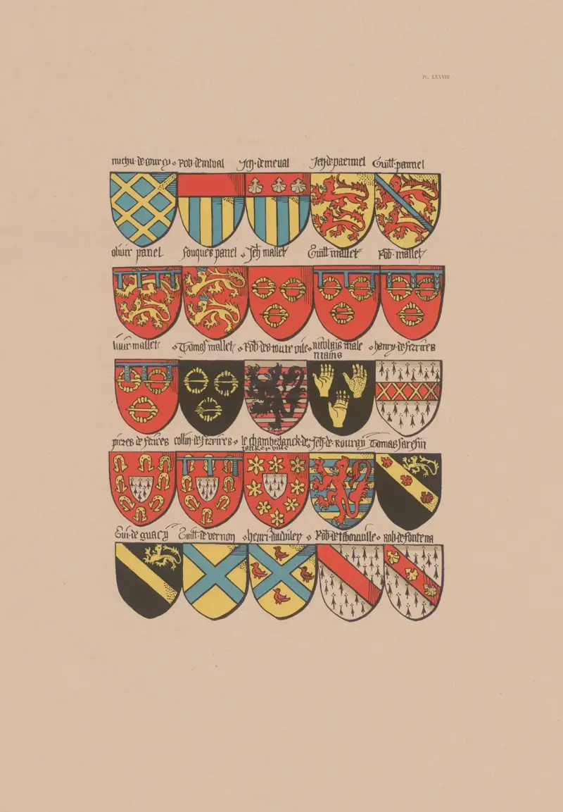 Ancien armorial équestre de la Toison d’or et de l’Europe au 15e siècle Pl.072 av Berger-Levrault et Cie