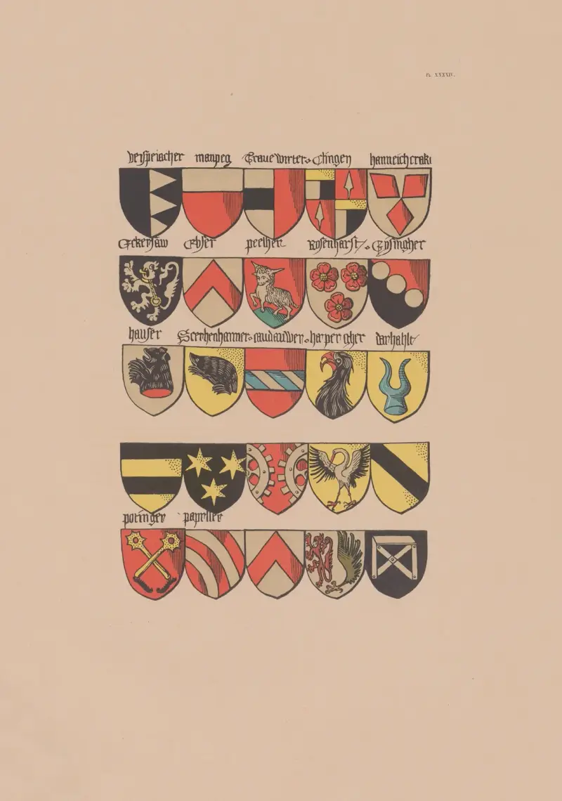 Ancien armorial équestre de la Toison d’or et de l’Europe au 15e siècle Pl.040 av Berger-Levrault et Cie