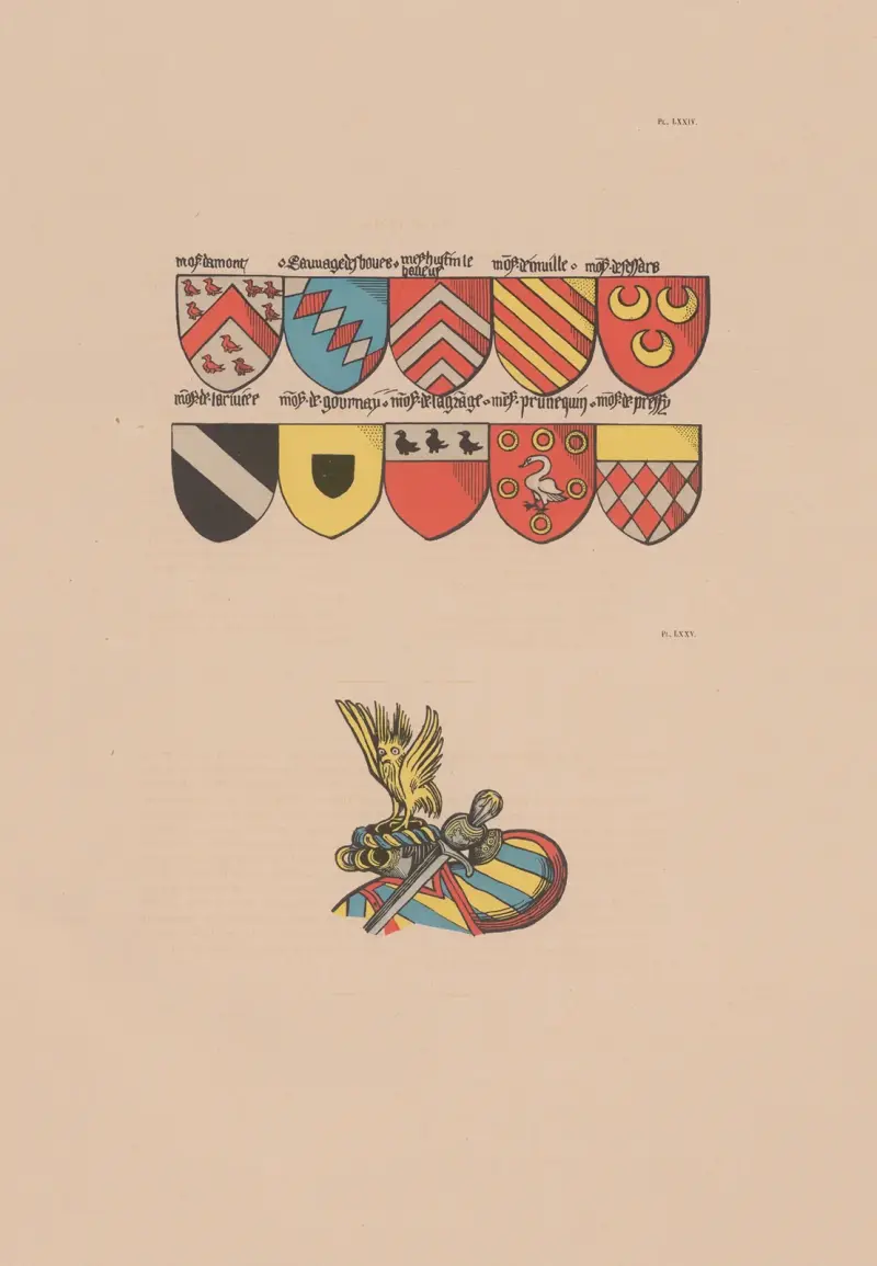 Ancien armorial équestre de la Toison d’or et de l’Europe au 15e siècle Pl.069 av Berger-Levrault et Cie