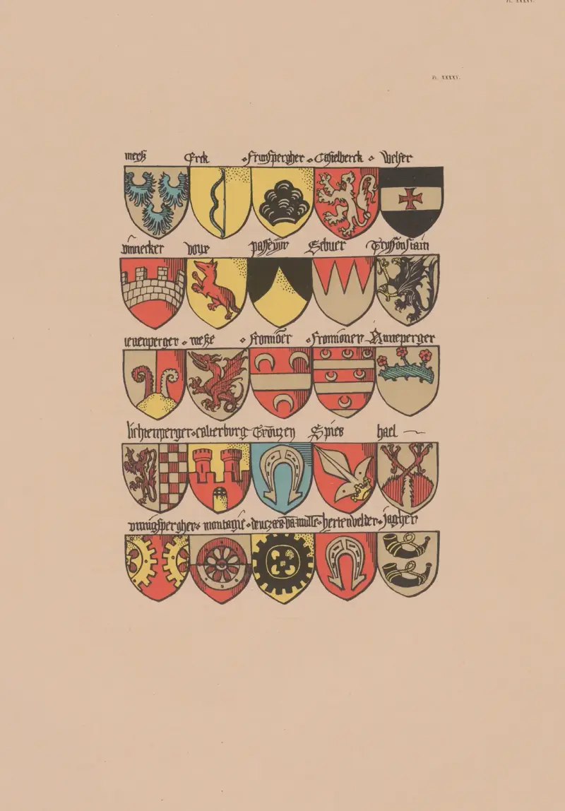 Ancien armorial équestre de la Toison d’or et de l’Europe au 15e siècle Pl.041 av Berger-Levrault et Cie