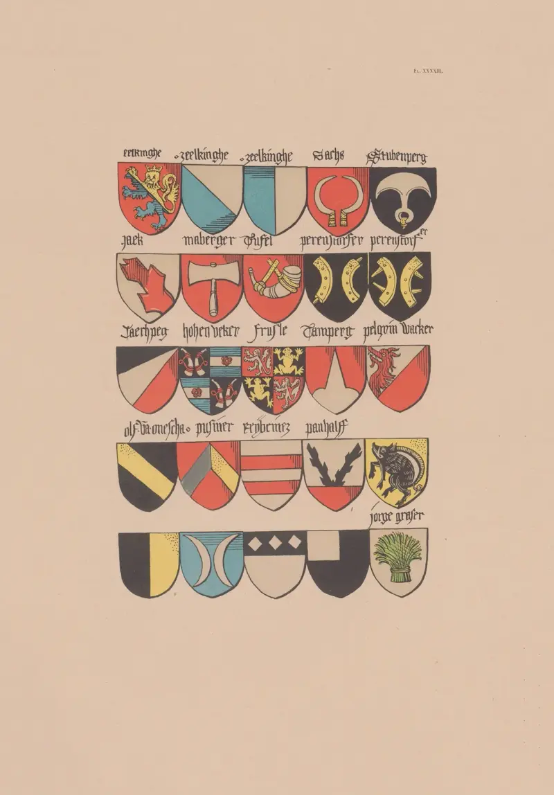 Altes Wappenbuch des Ordens vom Goldenen Vlies und Europas im 15. Jahrhundert, Taf. 39 von Berger-Levrault et Cie
