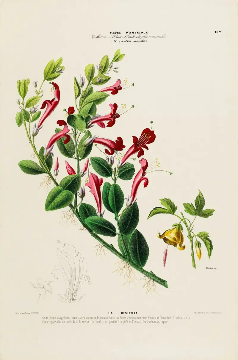 Flore d’Amérique, tecknad efter naturen på plats Pl.162 av Etienne Denisse