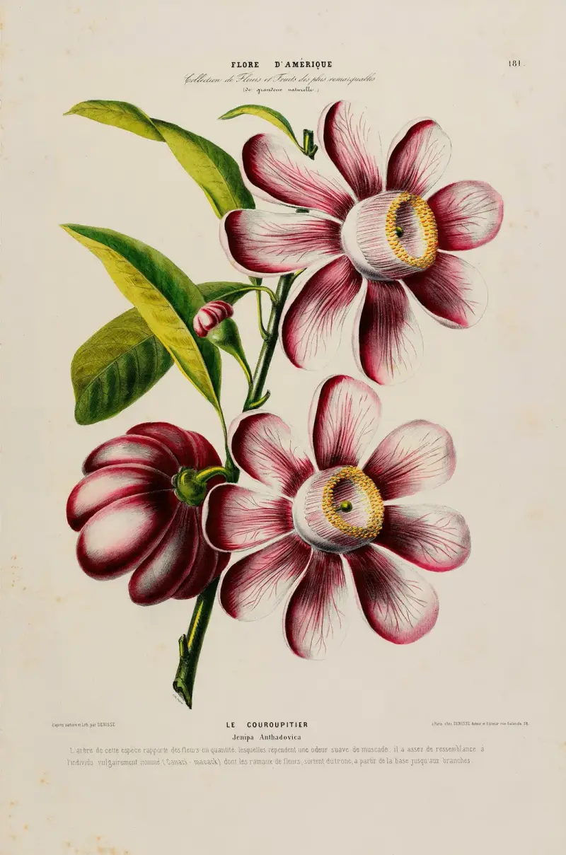 Flore d’Amérique, dessinée d’après nature sur les lieux Pl.181 av Etienne Denisse