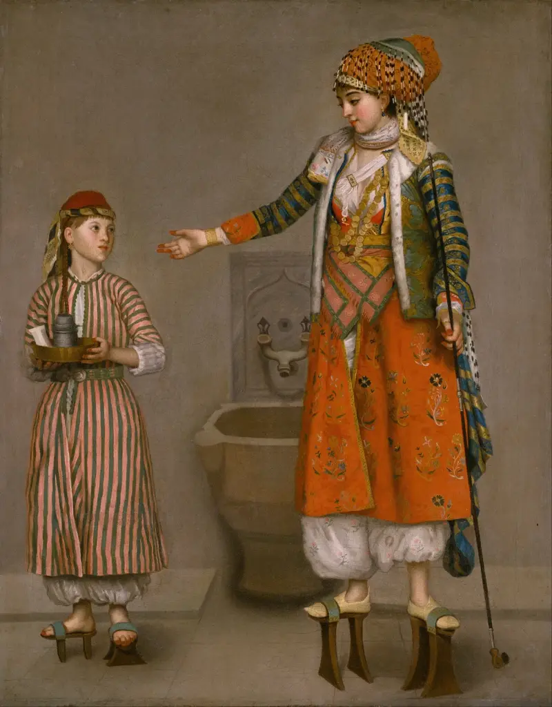A Lady in Turkish Dress and Her Servant av Jean-Etienne Liotard