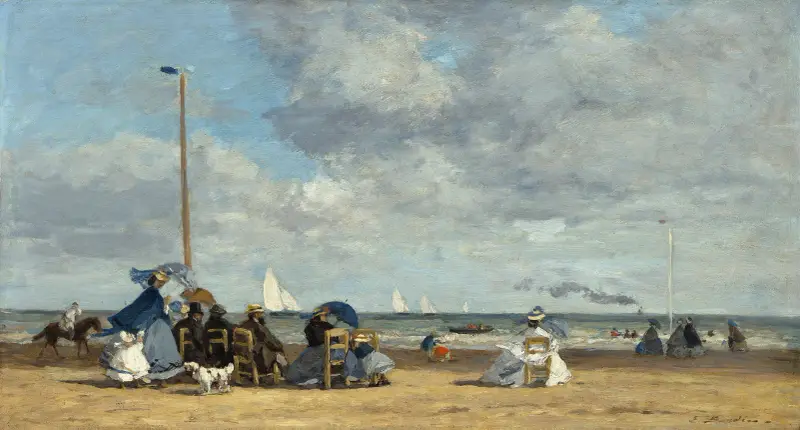 Stranden vid Trouville av Eugène Boudin