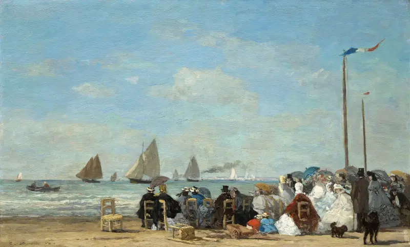 Strandscen vid Trouville av Eugène Boudin
