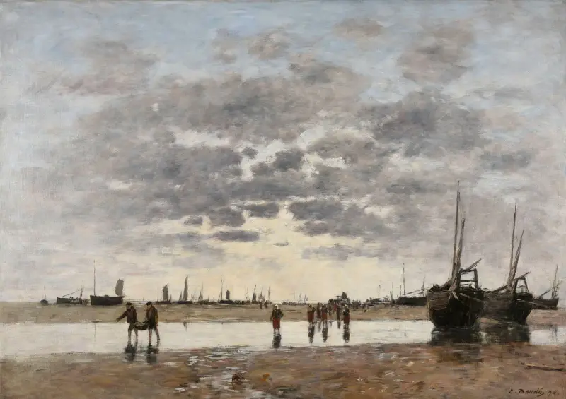 Berck; båtarnas återkomst av Eugène Boudin
