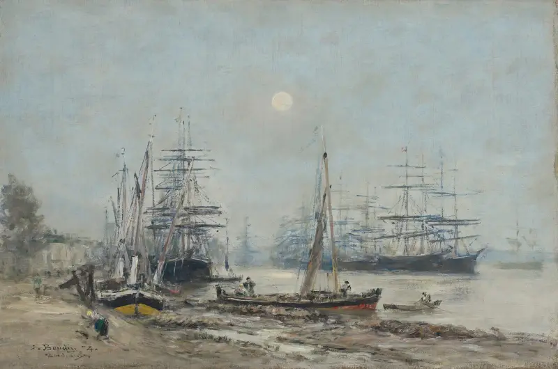 Bordeaux. Tremastare i hamnen av Eugène Boudin