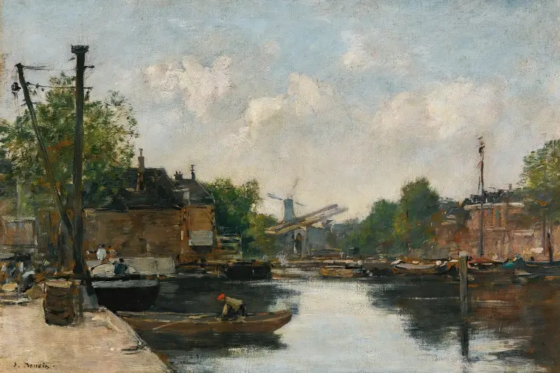 Kanal i Rotterdam av Eugène Boudin