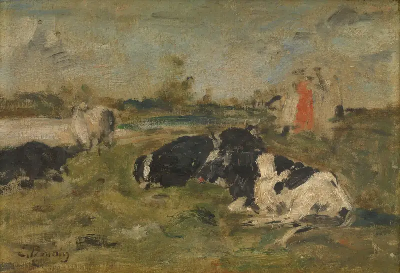 Kor på ängen av Eugène Boudin