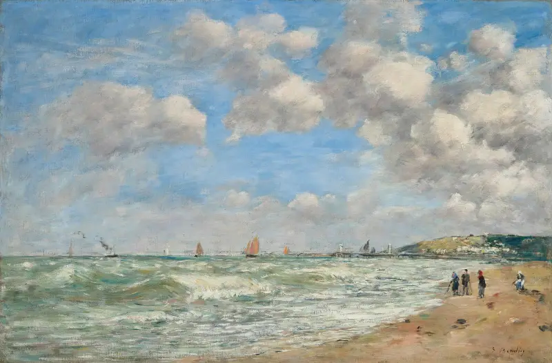 Deauville, stranden vid högvatten av Eugène Boudin