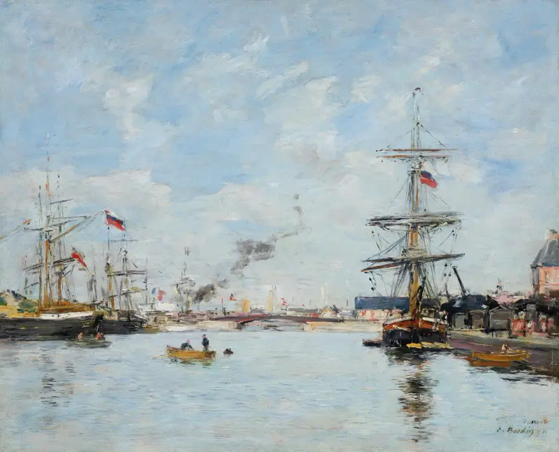 Deauville, bassängen vid högvatten av Eugène Boudin
