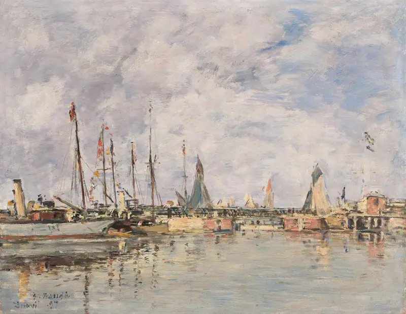 Deauville, le bassin av Eugène Boudin