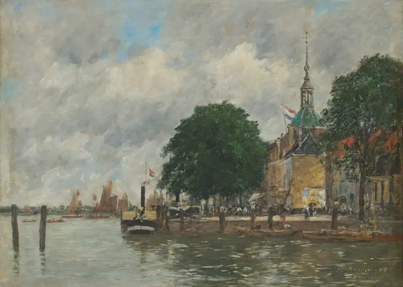 Dordrecht. En kaj vid hamnen av Eugène Boudin