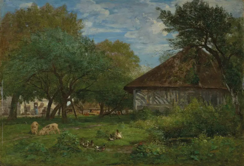 Gård i närheten av Honfleur av Eugène Boudin
