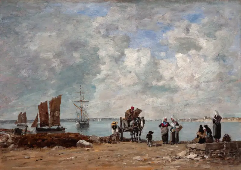 Fiskarhustrur vid havet av Eugène Boudin