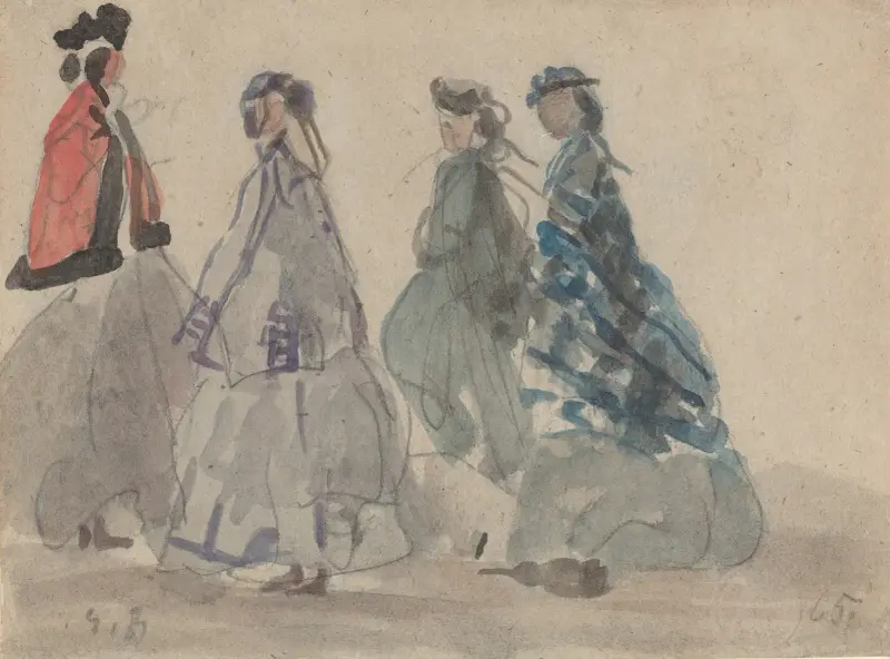 Fyra kvinnor i Trouville av Eugène Boudin