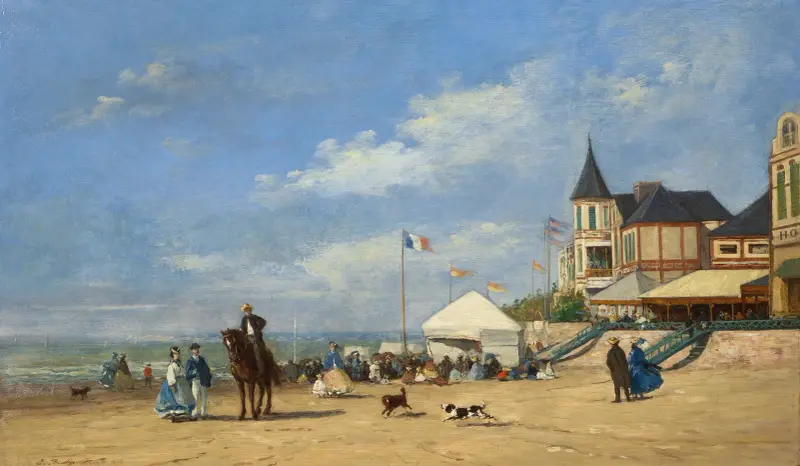 Stranden i Trouville av Eugène Boudin