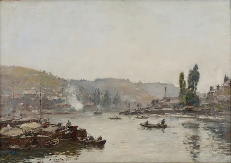 Seine vid Rouen av Eugène Boudin
