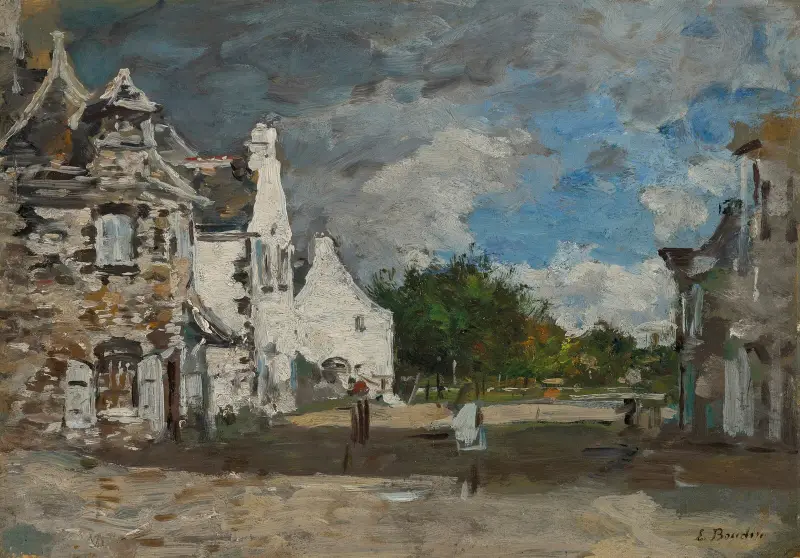 Le Faou, en vrå av byn av Eugène Boudin